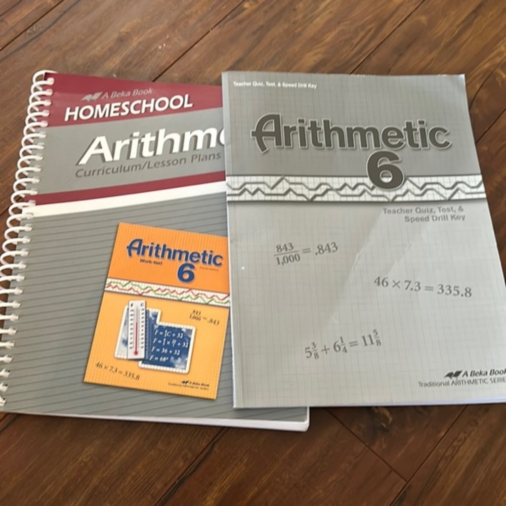 A Beka Arithmetic 6 Homeschool Teacher Key & Lesson Plans Set Grade 6 Math